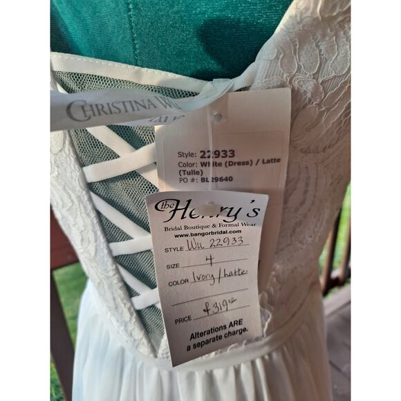 Bride Dress Women’s Maxi Floral Lace Off White Size 4 NWT’s Originaly $319 - Picture 4 of 8